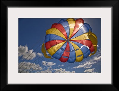 Parasail Backlit By Sun, Mauritius