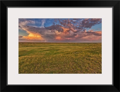 Passing Storm Over The Prairies In Grasslands National Park, Saskatchewan, Canada