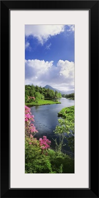 River Leading To A Mountain, Ballinahinch, Connemara, Republic Of Ireland