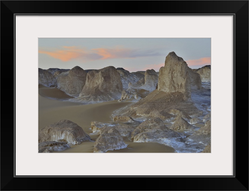 Rock Formations at Dusk in White Desert, Libyan Desert, Sahara Desert, New Valley Governorate, Egypt