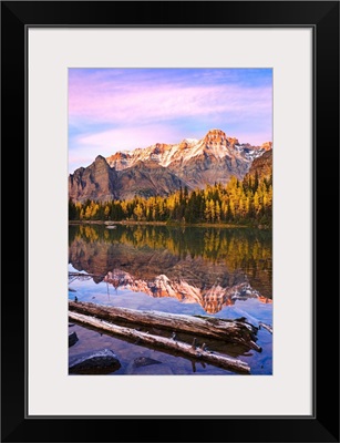 Schaffer Lake And Mount Huber At Sunset, British Columbia, Canada