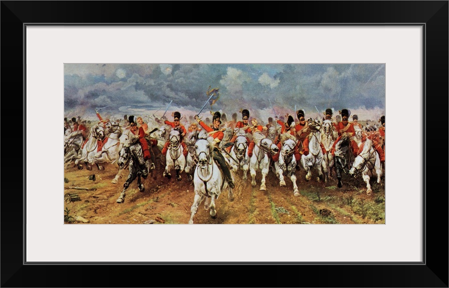 Scotland Forever. The Royal Scots Greys Charge At Waterloo. Painting By Lady Elizabeth Butler. From The World's Greatest P...