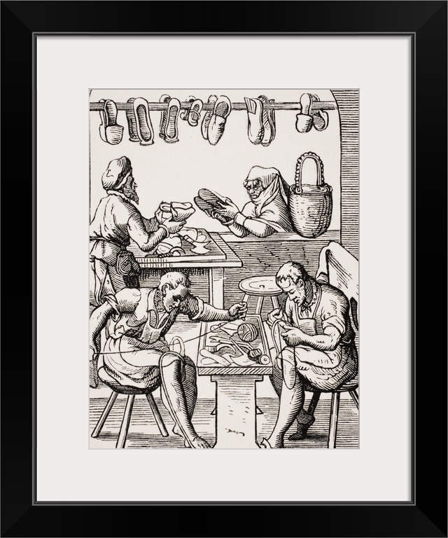 Shoemaker. 19th Century Reproduction Of 16th Century Woodcut By Jost Amman.