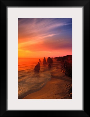Sunset And Rock Formations, Victoria, Ausrtalia