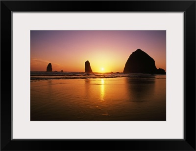 Sunset At Cannon Beach, Oregon Coast, Oregon, USA