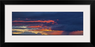 Sunset lit clouds over Grasslands National Park, Saskatchewan, Canada