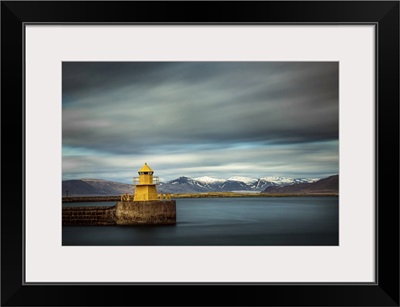 The Yellow Lighthouse Nordurgardi At Reykjavik Harbour