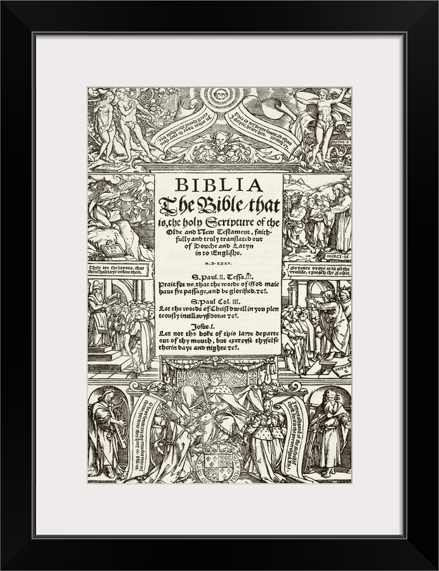 Title Page Of The Coverdale Bible, Printed 1535. From "The National And Domestic History Of England" By William Aubrey, Pu...