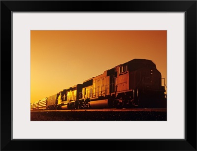 Train At Sunrise, Near Winnipeg, Manitoba, Canada