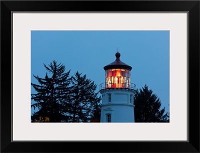 Umpqua River Lighthouse At Twilight On The Oregon Coast In The Pacific Northwest, Oregon