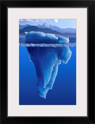 View Of An Iceberg Above And Below The Surface Of The Water
