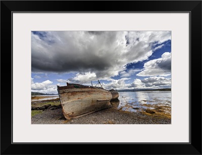 Weathered Boats Abandoned At The Water's Edge; Salem Isle Of Mull, Scotland