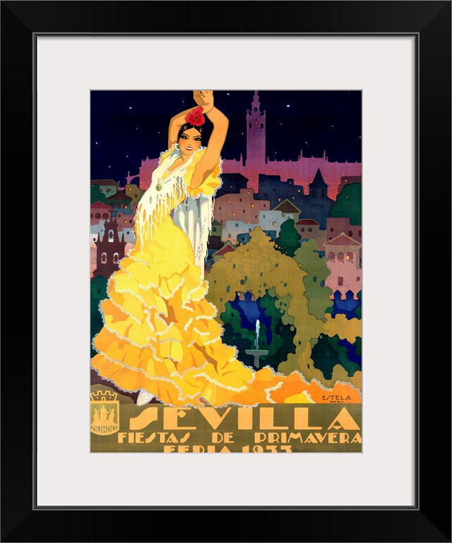 1933 Sevilla Fiesta Vintage Advertising Poster