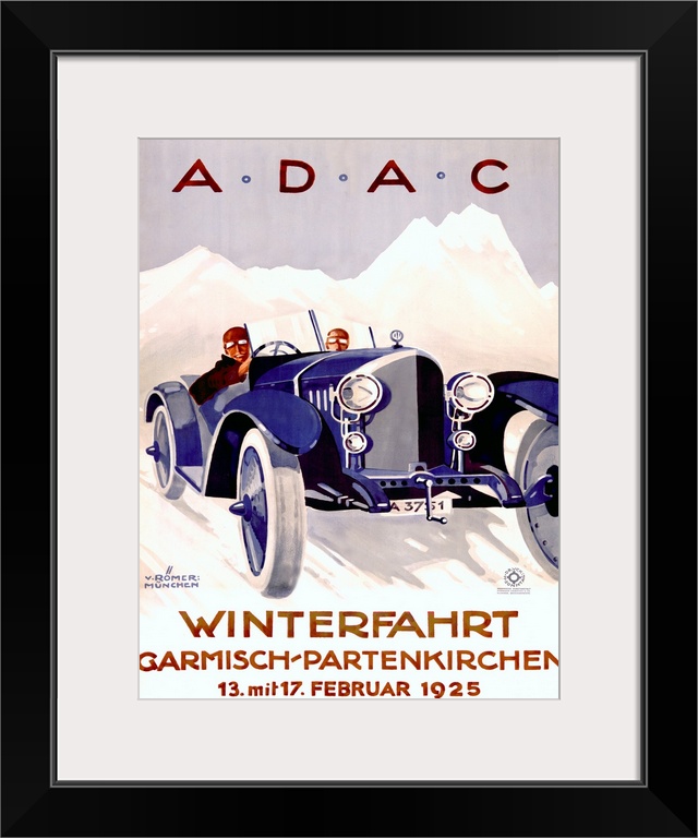 A.D.A.C., Winterfahrt, 1925, Vintage Poster