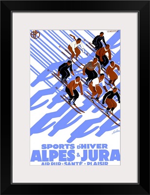 Alpes & Jura, Sports d'Hiver, Vintage Poster, by Eric De Coulon