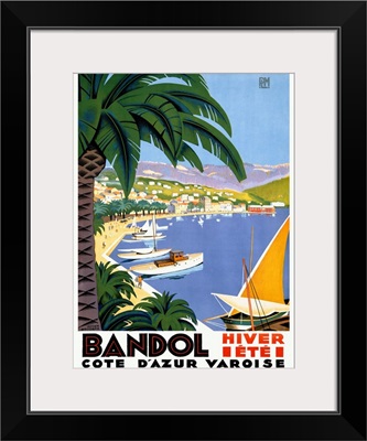Bandol Hiver Ete, Vintage Poster, by Roger Broders