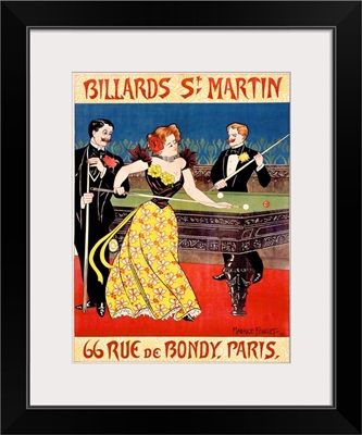 Billiards St. Martin, Vintage Poster, by Maurice Feuillet