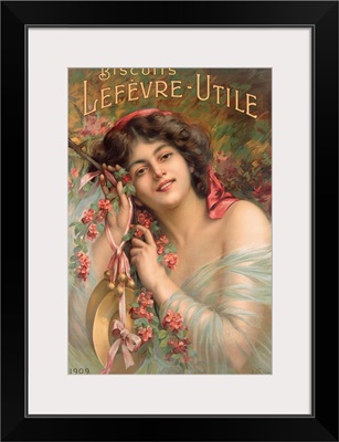 Biscuits Lefevre Utile, 1909, Sara Bernhard, Vintage Poster