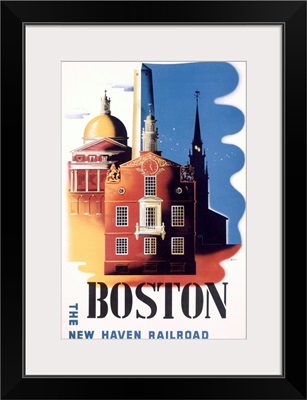 Boston, MA, New Haven Railroad, Vintage Poster, by Ben Nason