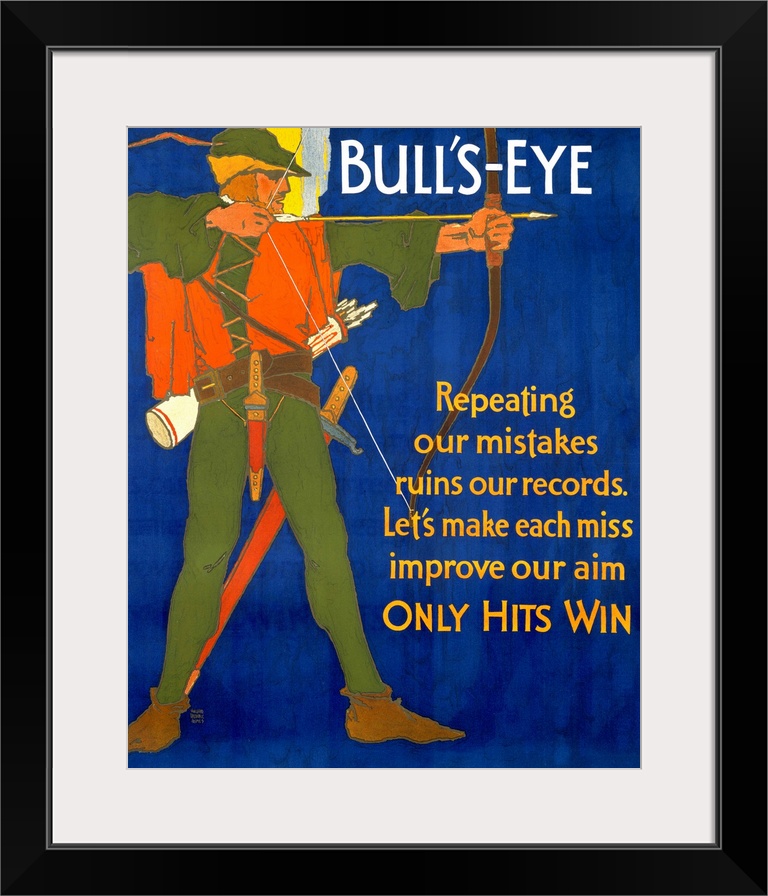 Bulls Eye, Motivational, Vintage Poster