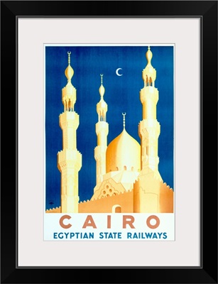 Cairo, Egyption Train Railway, Vintage Poster
