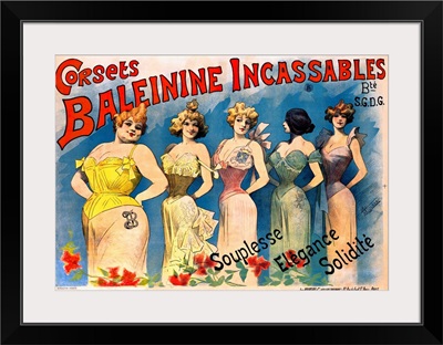 Corsets Baleinine Incassables, Vintage Poster, by Alfred Choubrac