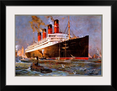 Cunard Oceanline Aquitania, New York
