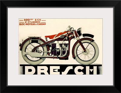 Dresch, 500 CC Motorcycle, 1935, Vintage Poster