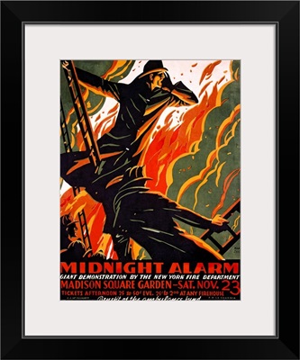 FDNY, Midnight Alarm, Vintage Poster, by Manuel Delosas