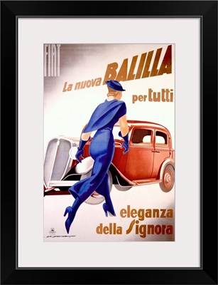 Fiat, la nuova Balilla, Vintage Poster