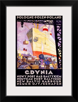Gdynia, Polish Shipping Port, Vintage Poster