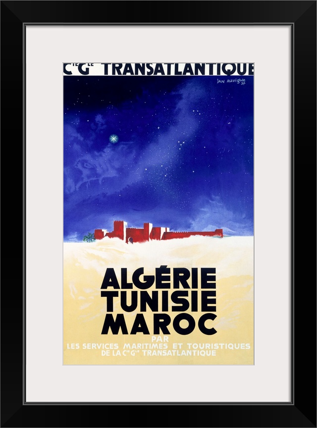 Gie Gle Transatlantique, Vintage Poster, by Jan Auvigne
