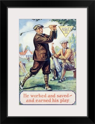 Golf, Motivational , Vintage Poster
