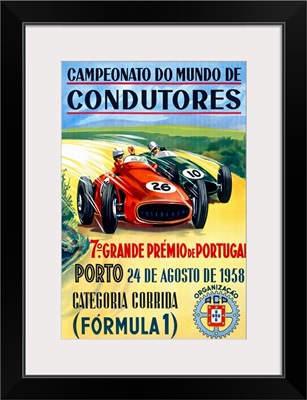 Grande Premio de Portugal, 1958, Vintage Poster