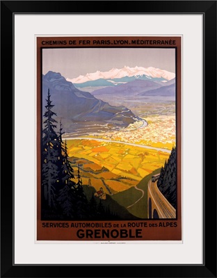 Grenoble, French Alps Ski Resort, Vintage Poster, by Roger Broders