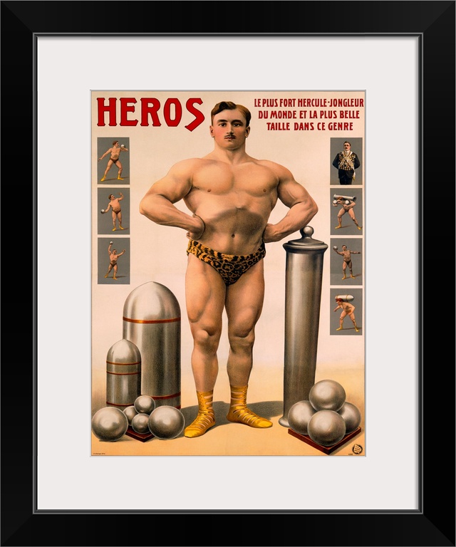 Heros Strong Man Juggler, Vintage Poster