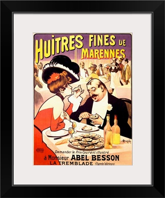 Huitres Fines de Marennes, Vintage Poster