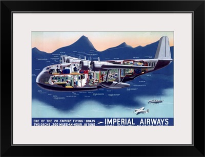 Imperial Airways, Flying Boat, Vintage Poster
