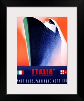 Italia Societa di Navigazione, Vintage Poster