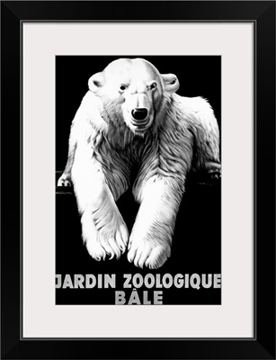 Jardin Zoologique, Bale, Polar Bear, Vintage Poster