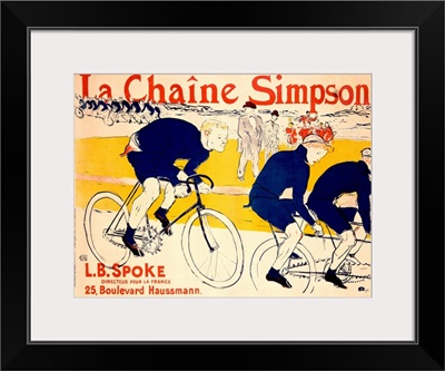La Chaine Simpson, L.B. Spoke, Bike Chains, Vintage Poster, by Henri de Toulouse Lautrec