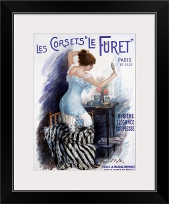Les Corsets Le Furet, Vintage Poster, by Manuel Robbe
