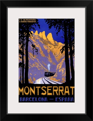 Montserrat, Barcelona Spain, Vintage Poster