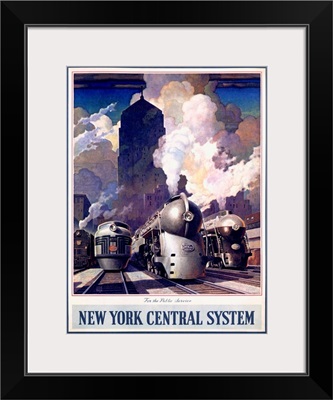 New York Central Train System Vintage Advertising Poster