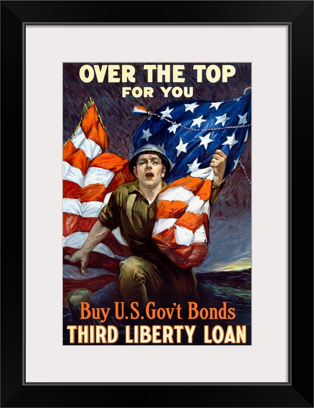 Over the Top for You, Third Liberty Loan, Vintage Poster, by Reisenberg