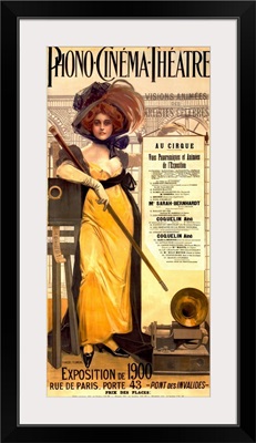 Phone Cinema Theatre, Exposition de 1900, Vintage Poster, by Francoise Flameng