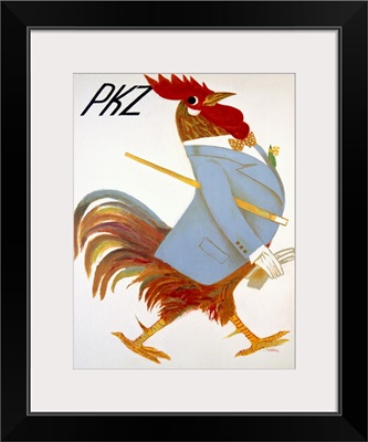 PKZ, Rooster, Vintage Poster, by Carigiet Alois