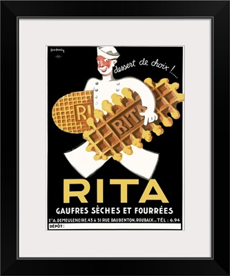 Rita, Belguim Waffle Biscuit, Vintage Poster