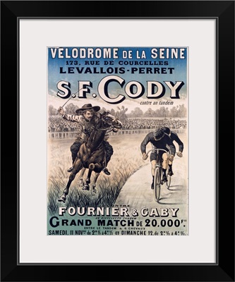 S. F. Cody vs. Fournier & Gaby, Grand Match, Vintage Poster