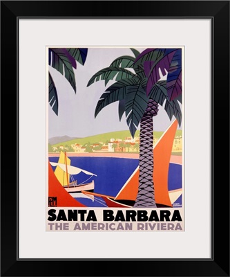Santa Barbara American Riviera Vintage Advertising Poster
